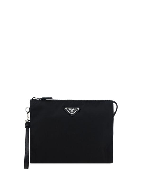 Prada 100% Polyamide pouch in black