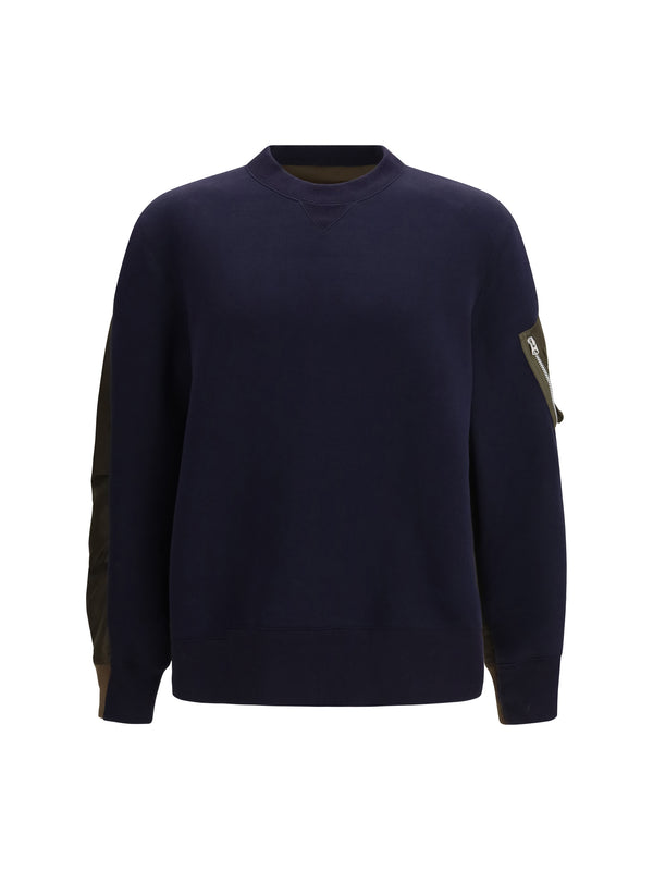 Sacai 50% cotton; 50% nylon sweatshirt in navy