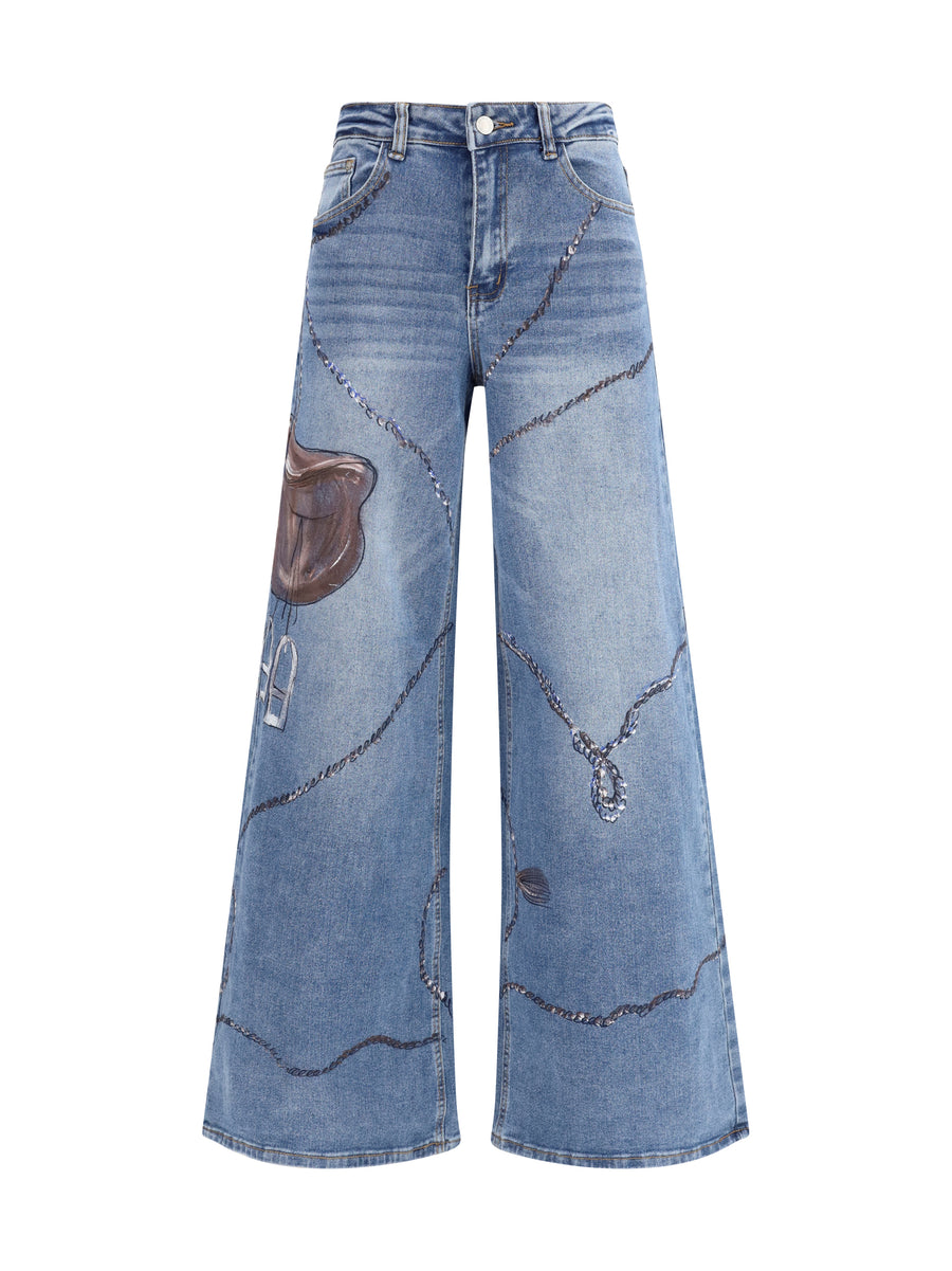Ella 98% Cotton; 2% Polyester jeans in blue