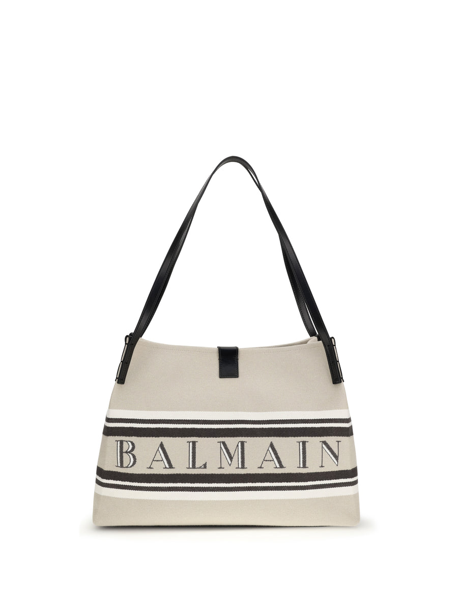 Balmain 84% cotton; 16% polyester shoulder bag in beige