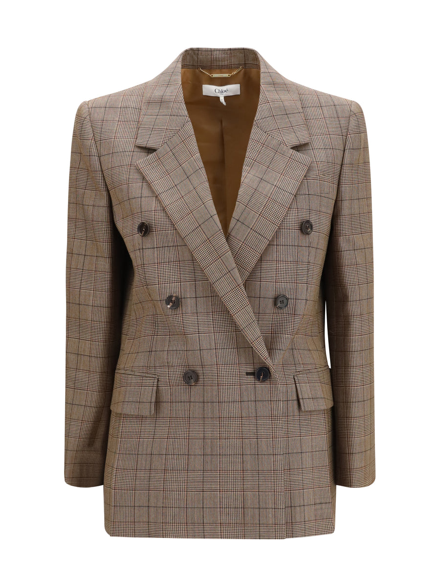 Blazer Double-Breasted Merino Wool Brown-Beige Brown/beige Jacket