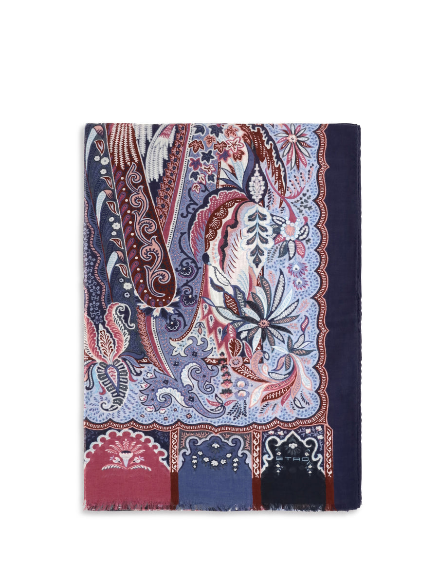 Scarf Orfeo Modal Blue Print On Background