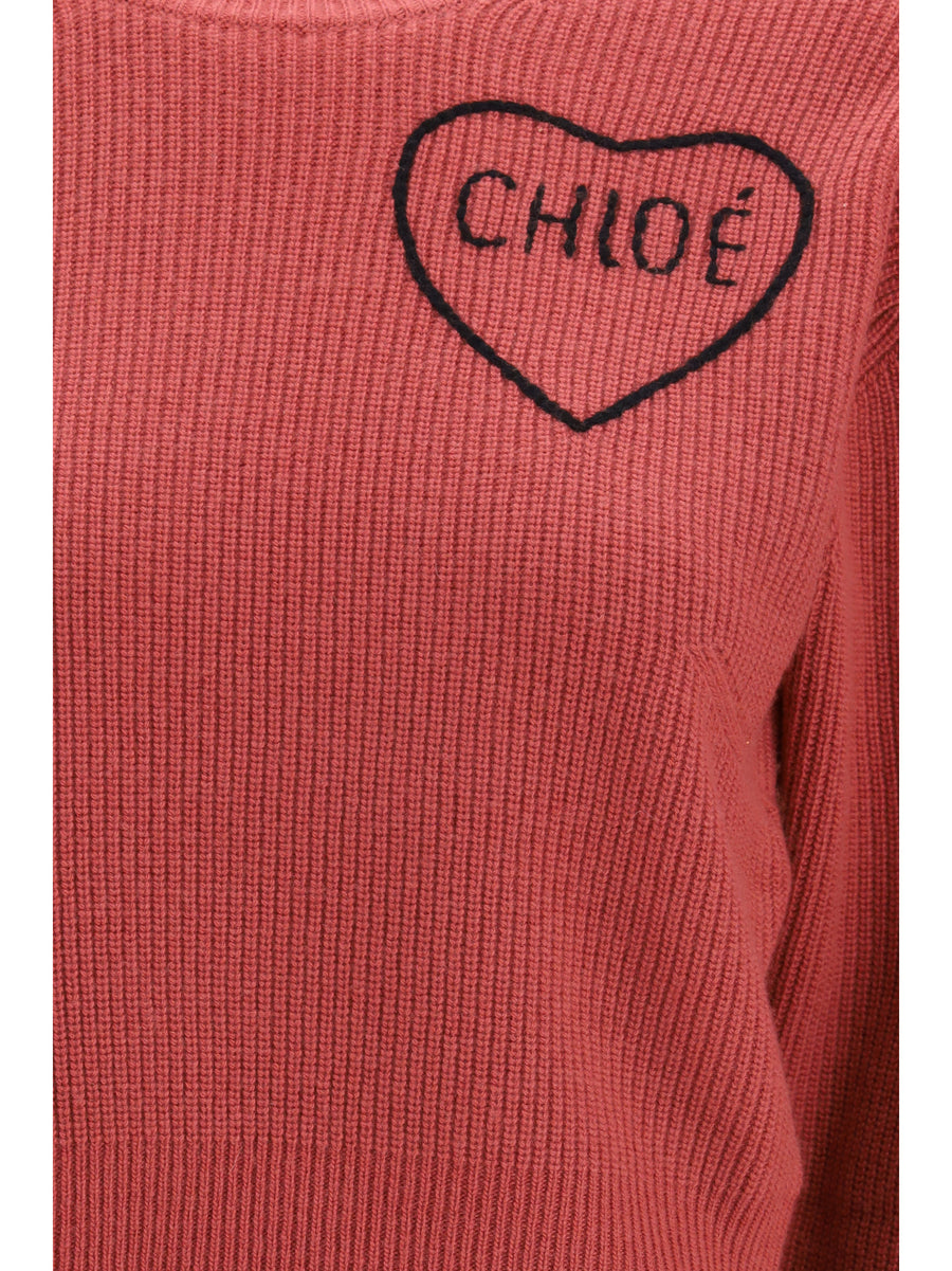 Cropped Pullover Coppery Pink Wool (ovis Aries)