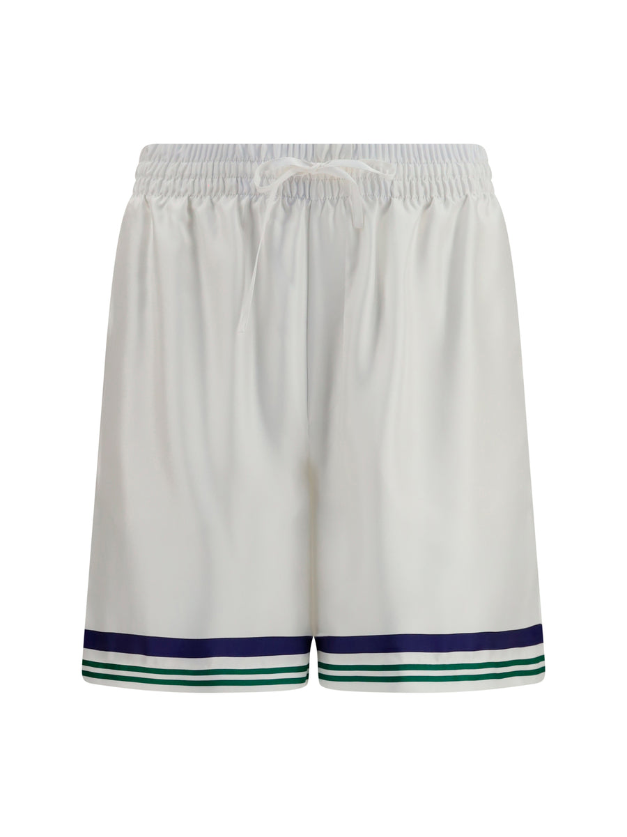 Casablanca 100% Silk bermuda shorts in white