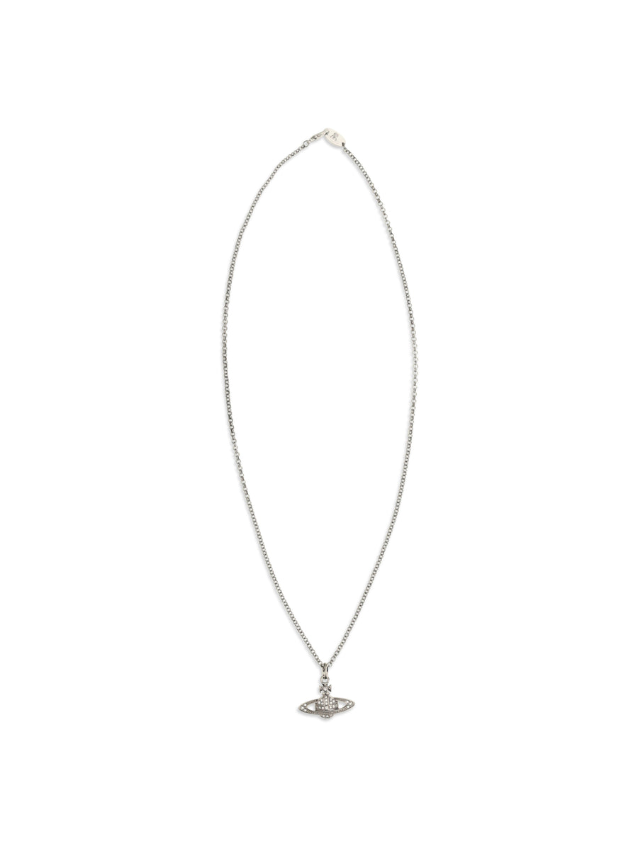 Orb Mini Necklace Platinum / Crystal Brass Necklaces