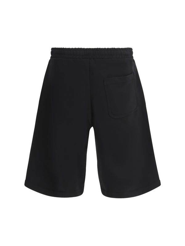 Track Shorts P-Crow-Div Cotton Black Bermuda