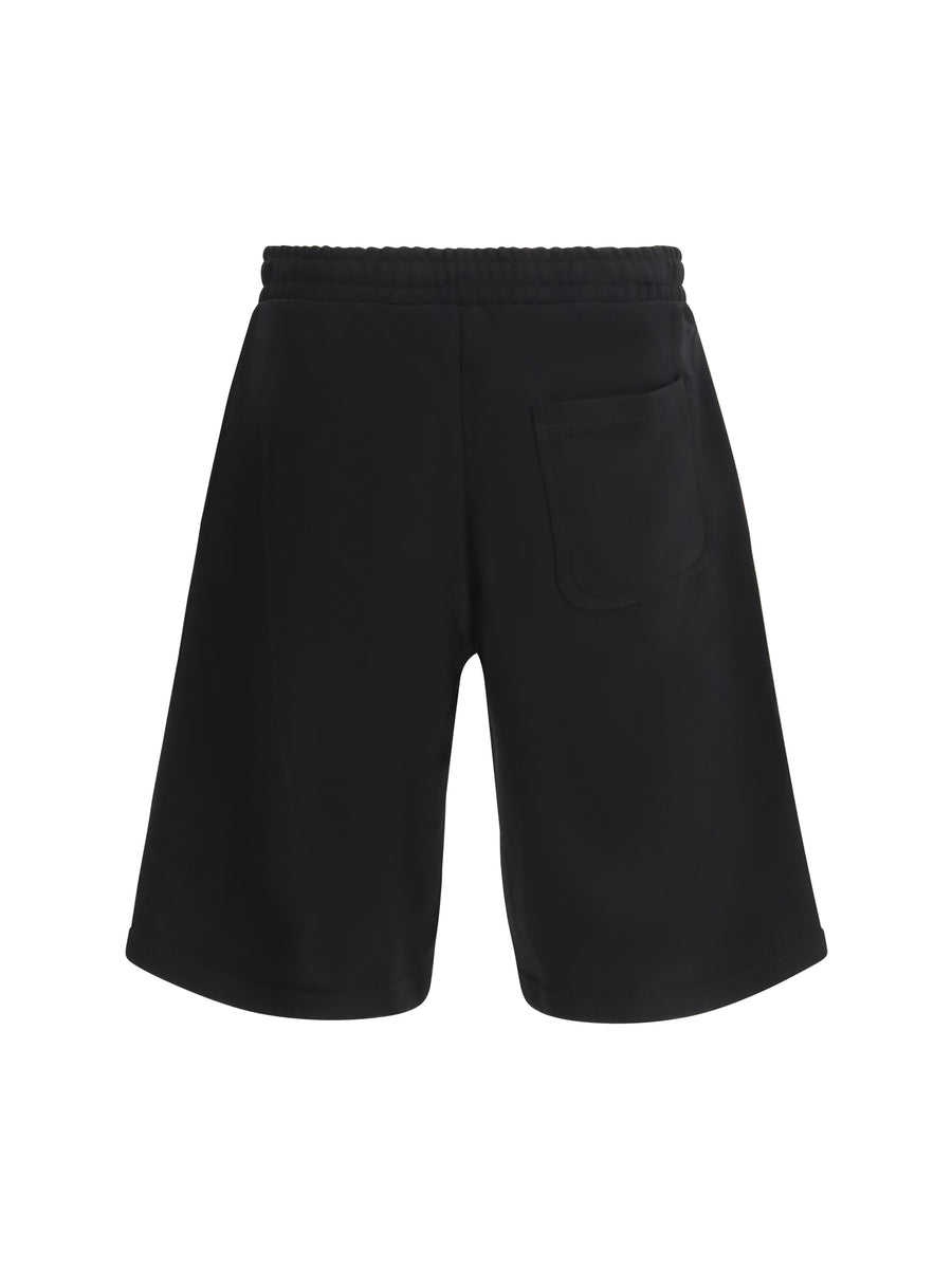 Track Shorts P-Crow-Div Cotton Black Bermuda
