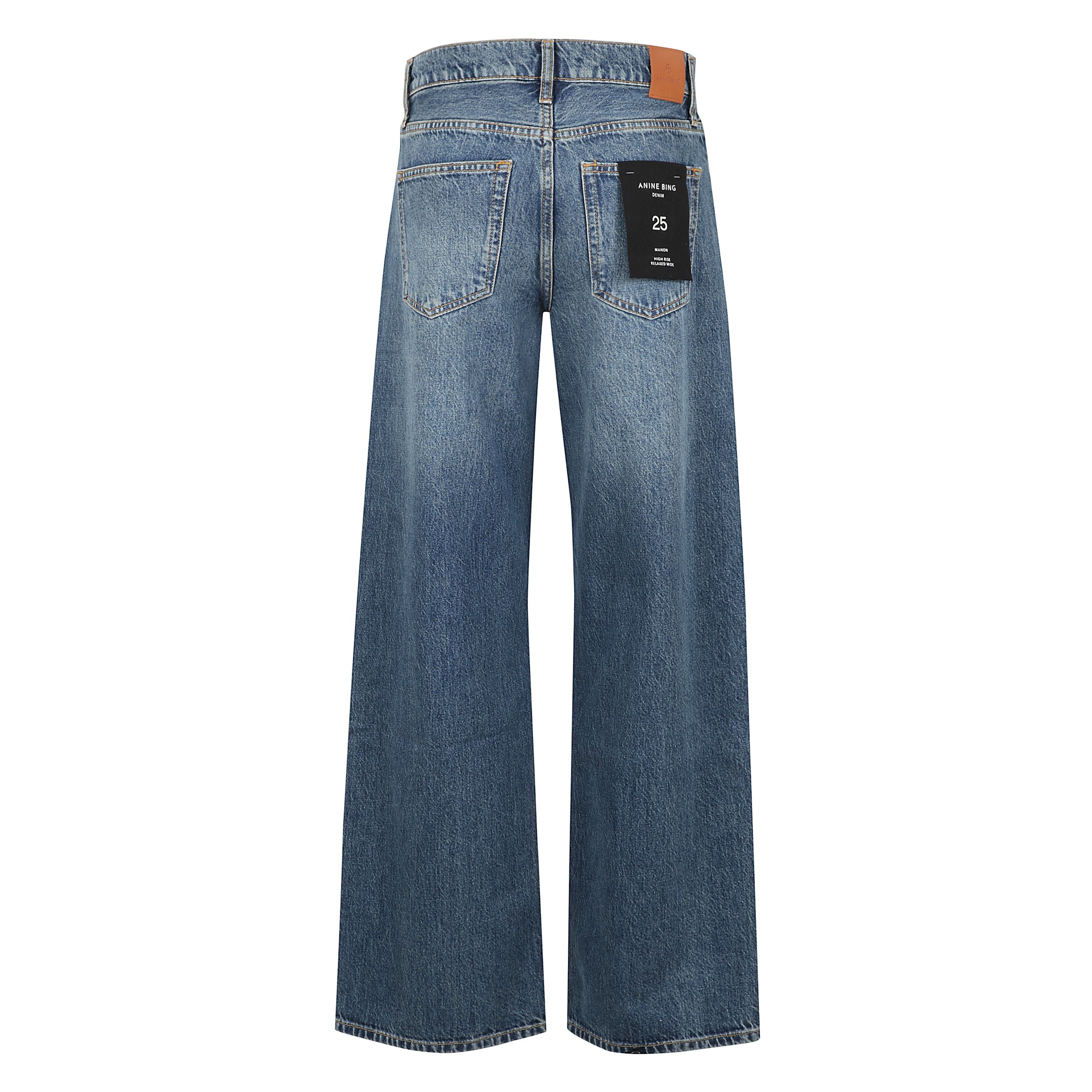 Manon High Rise Relaxed Wide Jeans Washed Blue
