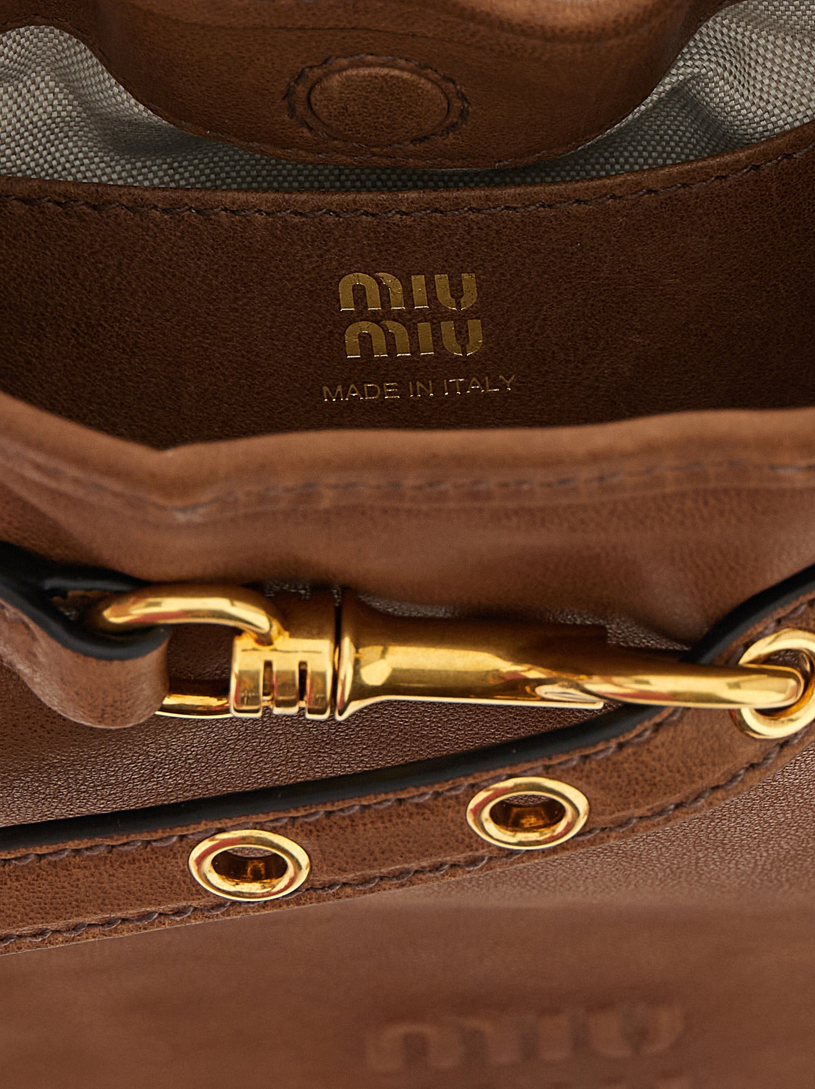 Nappa Leather Shoulder Strap Brown Lamb (ovis Aries) Crossbody Bags