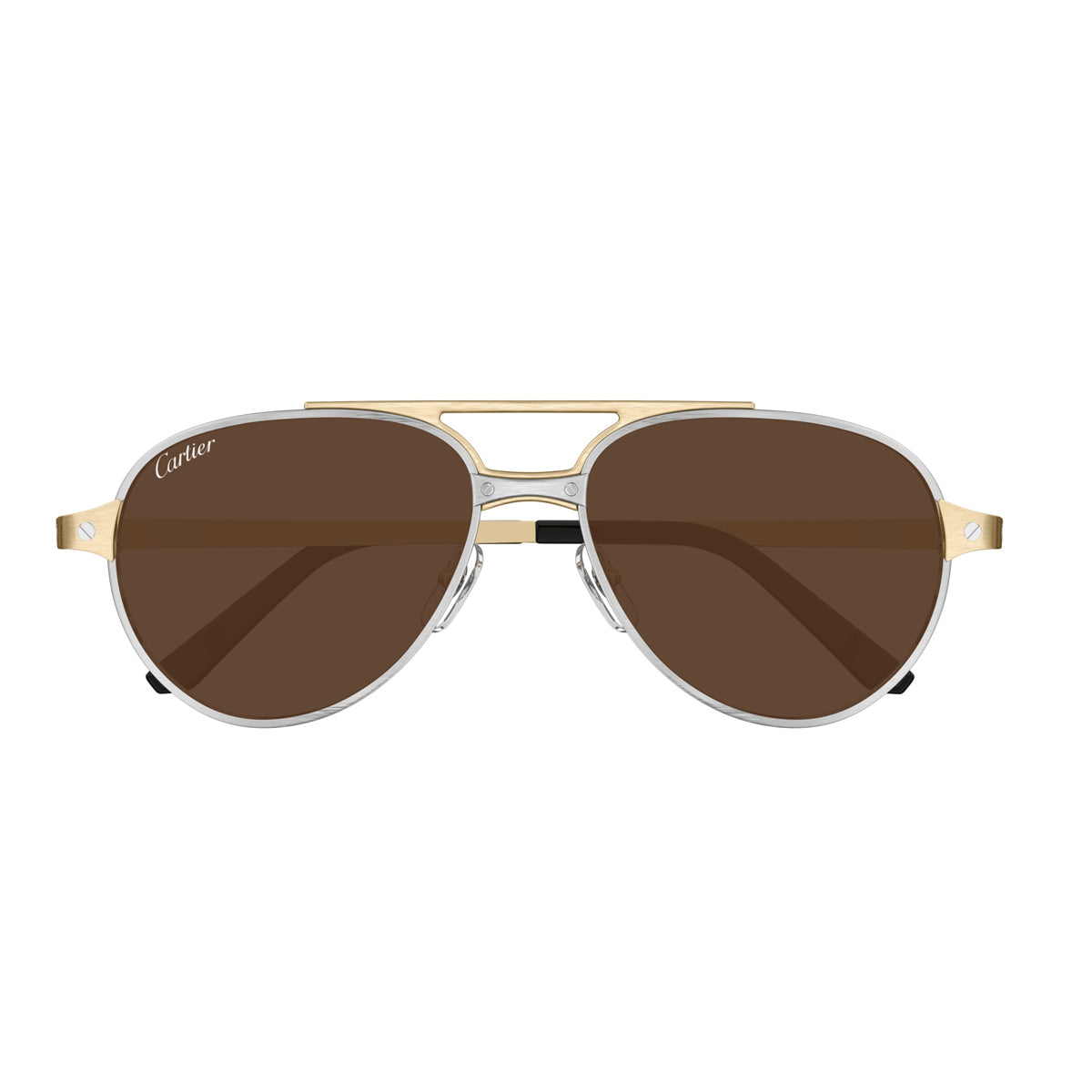 CT0476S Santos de Cartier 008 Silver Gold Brown Oro Metal Occhiali Da Vista