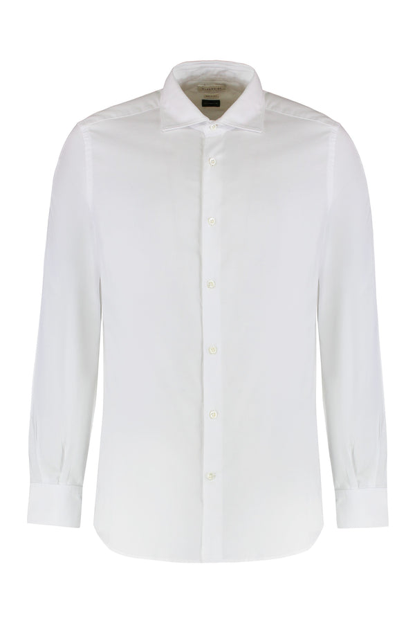 Pique Cotton Long-Sleeved Shirt Optical White