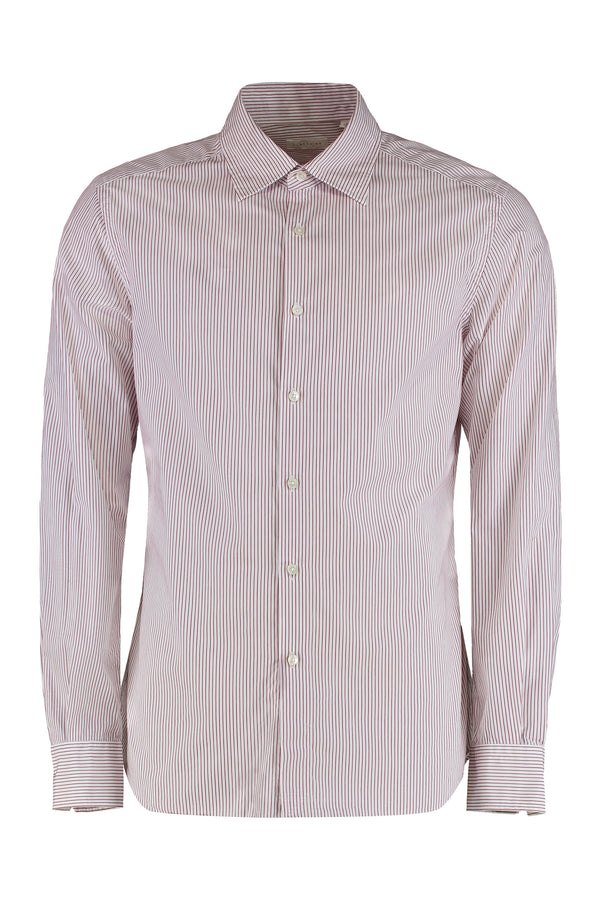 Striped Cotton Shirt Light Red