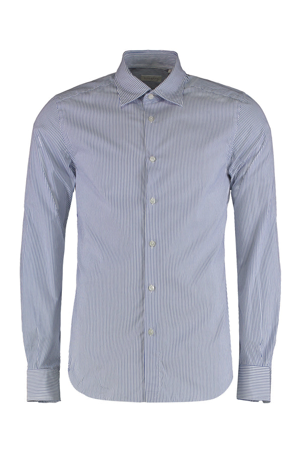 Striped Cotton Shirt Dark Blue