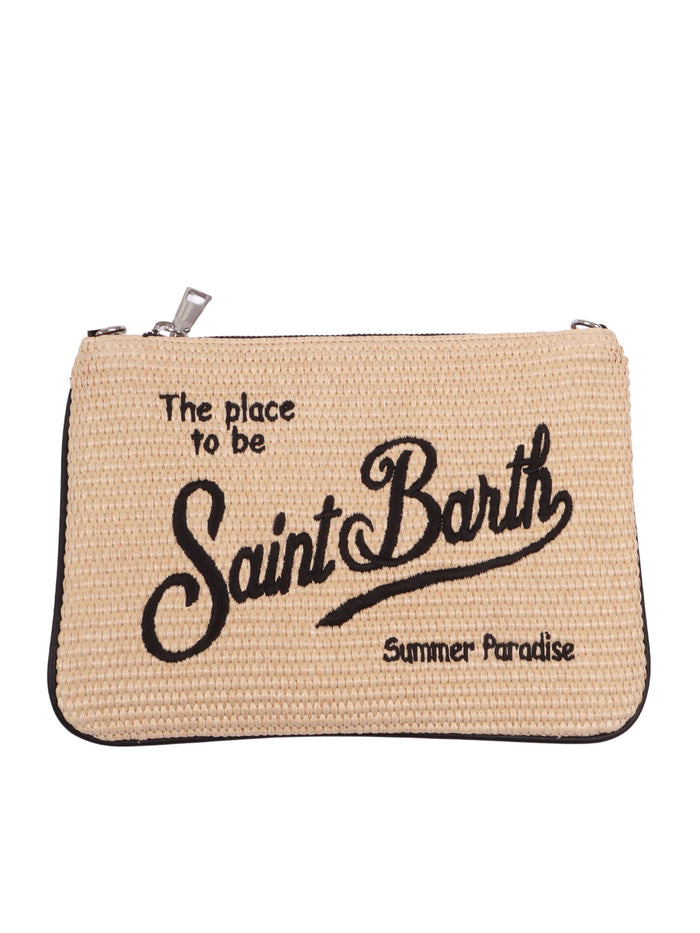 Parisienne Straw-1100 Emb Beige Paper Polyurethane Handbag