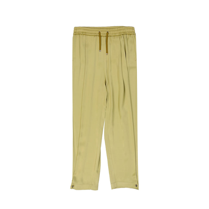 Herno Satin Wide Pants Yellow Acetate Viscose