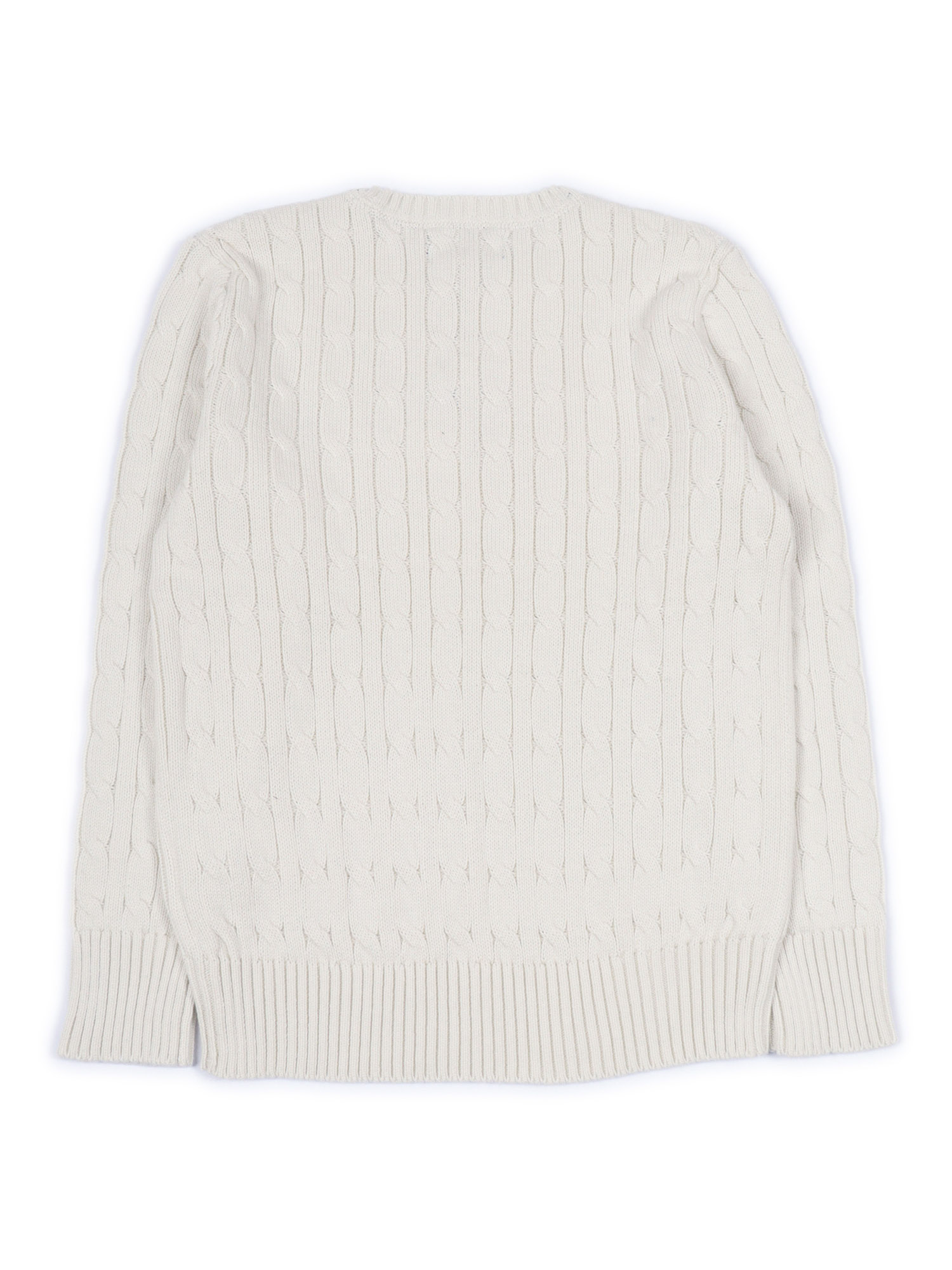LS CABLE CN-TOPS-SWEATER Panna Cotton Crewneck