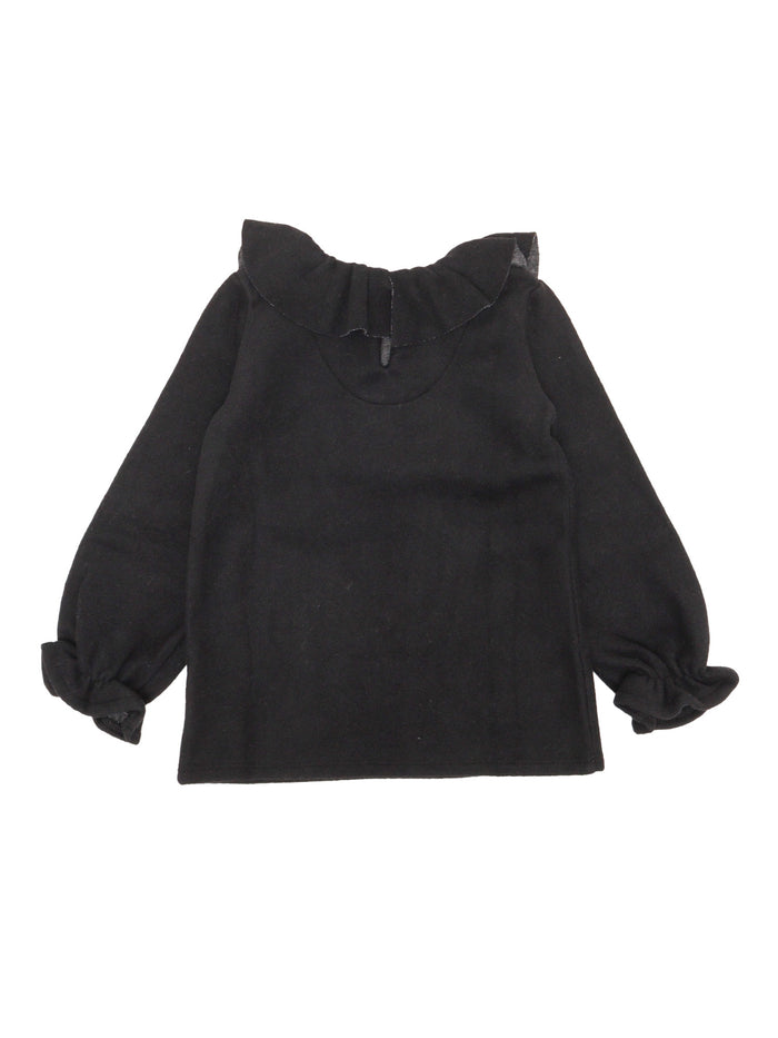 Milano Stitching Sweater Black Crewneck