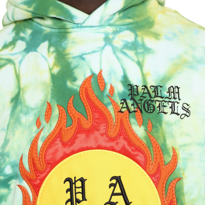 Hoodie Patch Sweatshirt Green Cotton