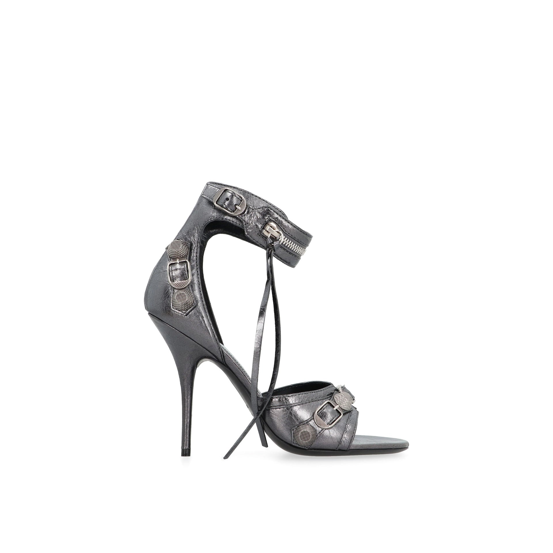 Cagole Leather Sandals Gray Calf