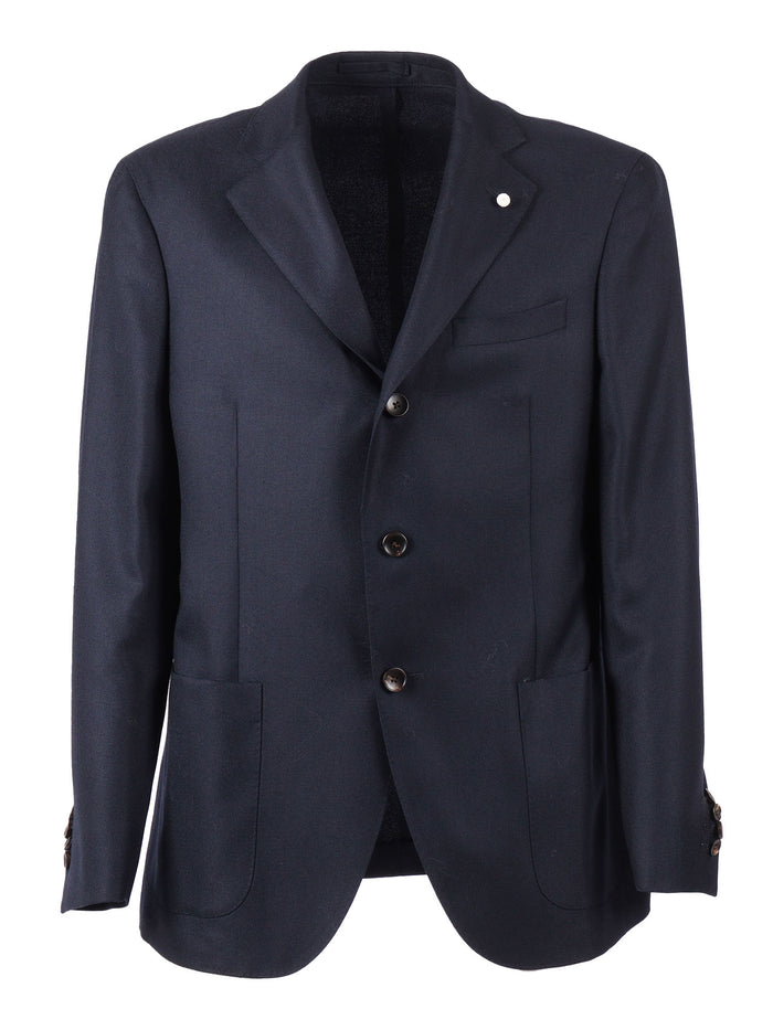 Jacket Blue Virgin Wool Single Breasted