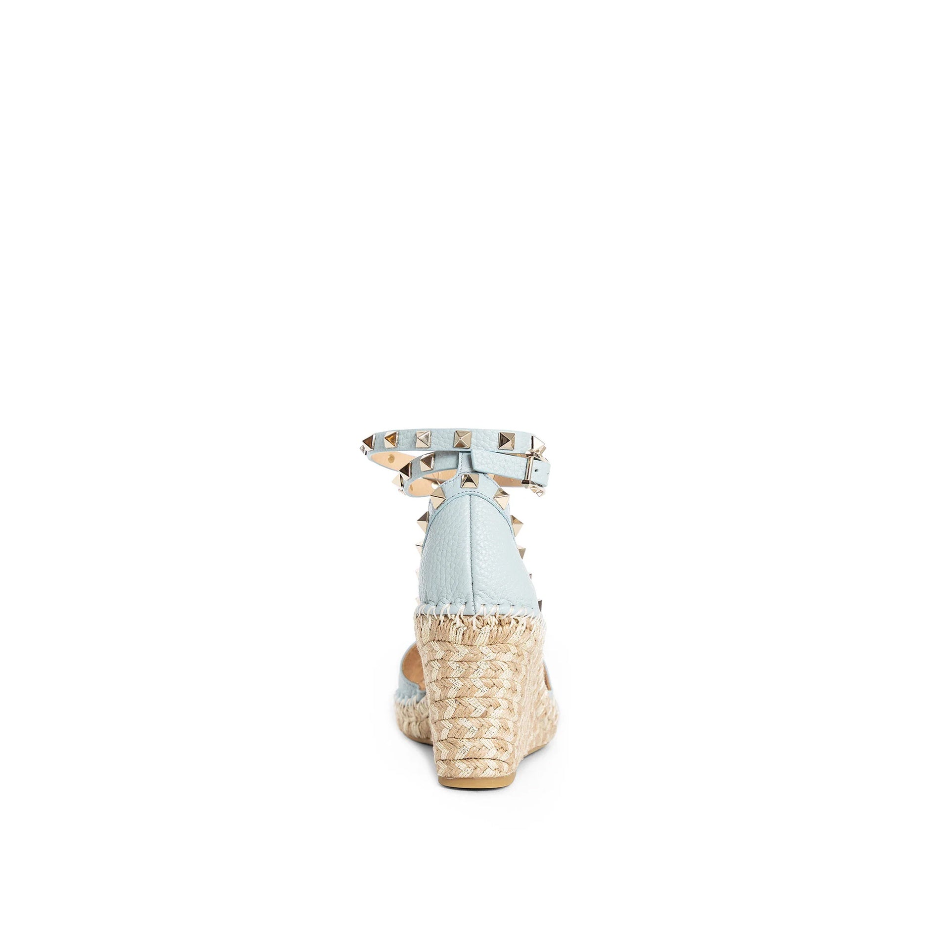 Garavani Rockstud Wedge Sandals Blue Calf Leather