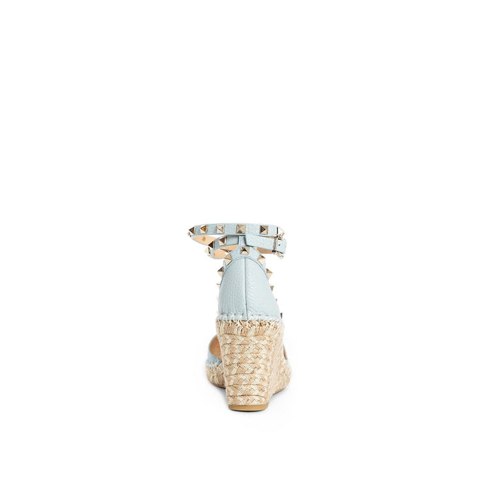 Garavani Rockstud Wedge Sandals Blue Calf Leather