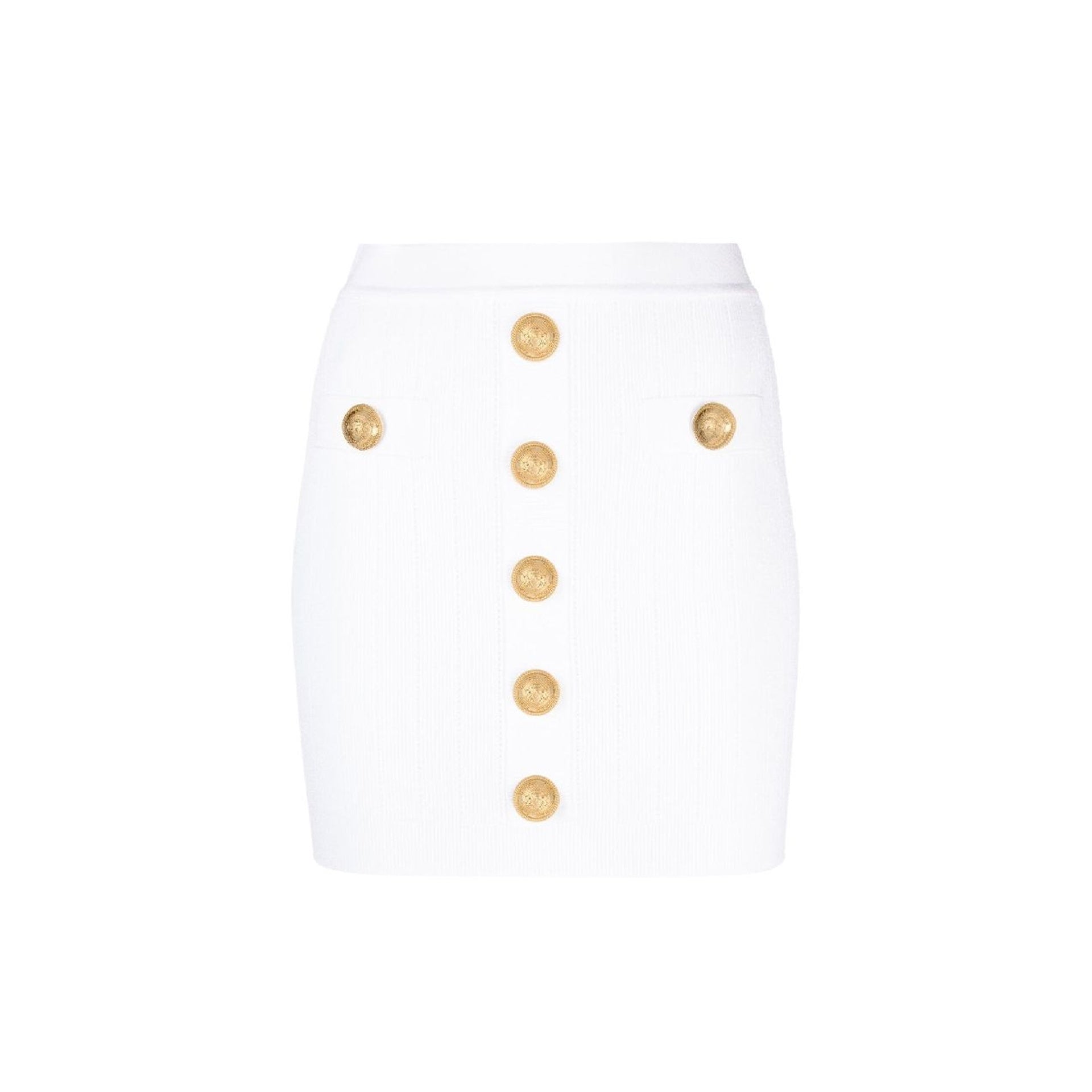 Stretch Mini Skirt White Polyester Viscose