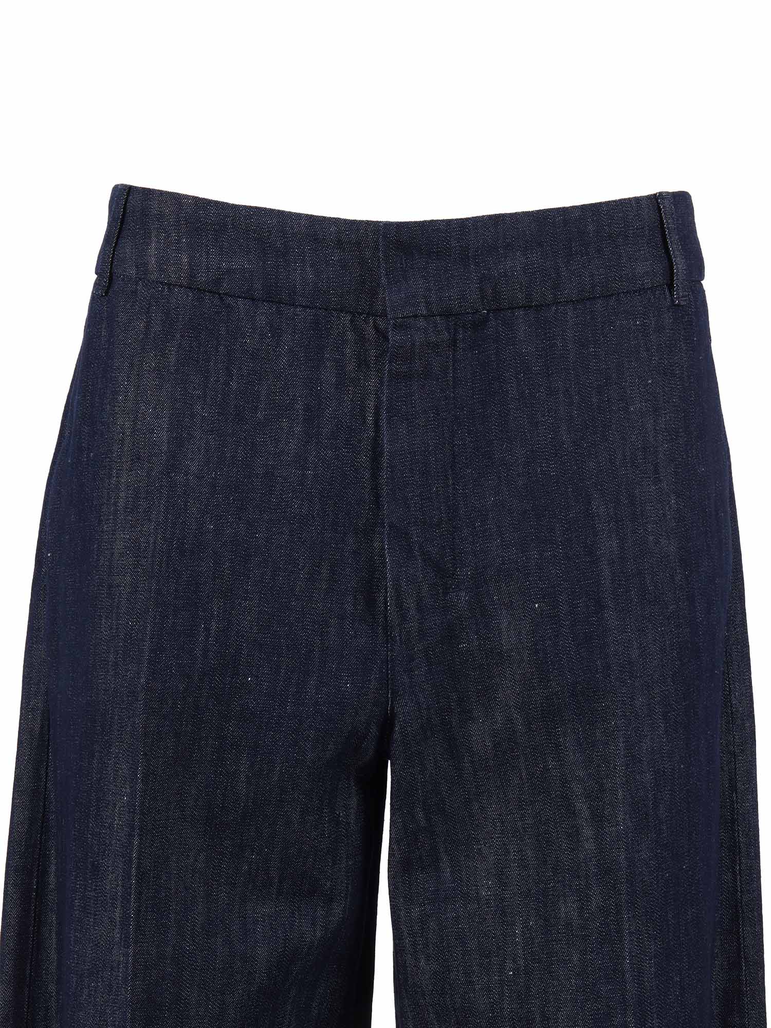 TROUSERS Blue Cotton Linen Pant