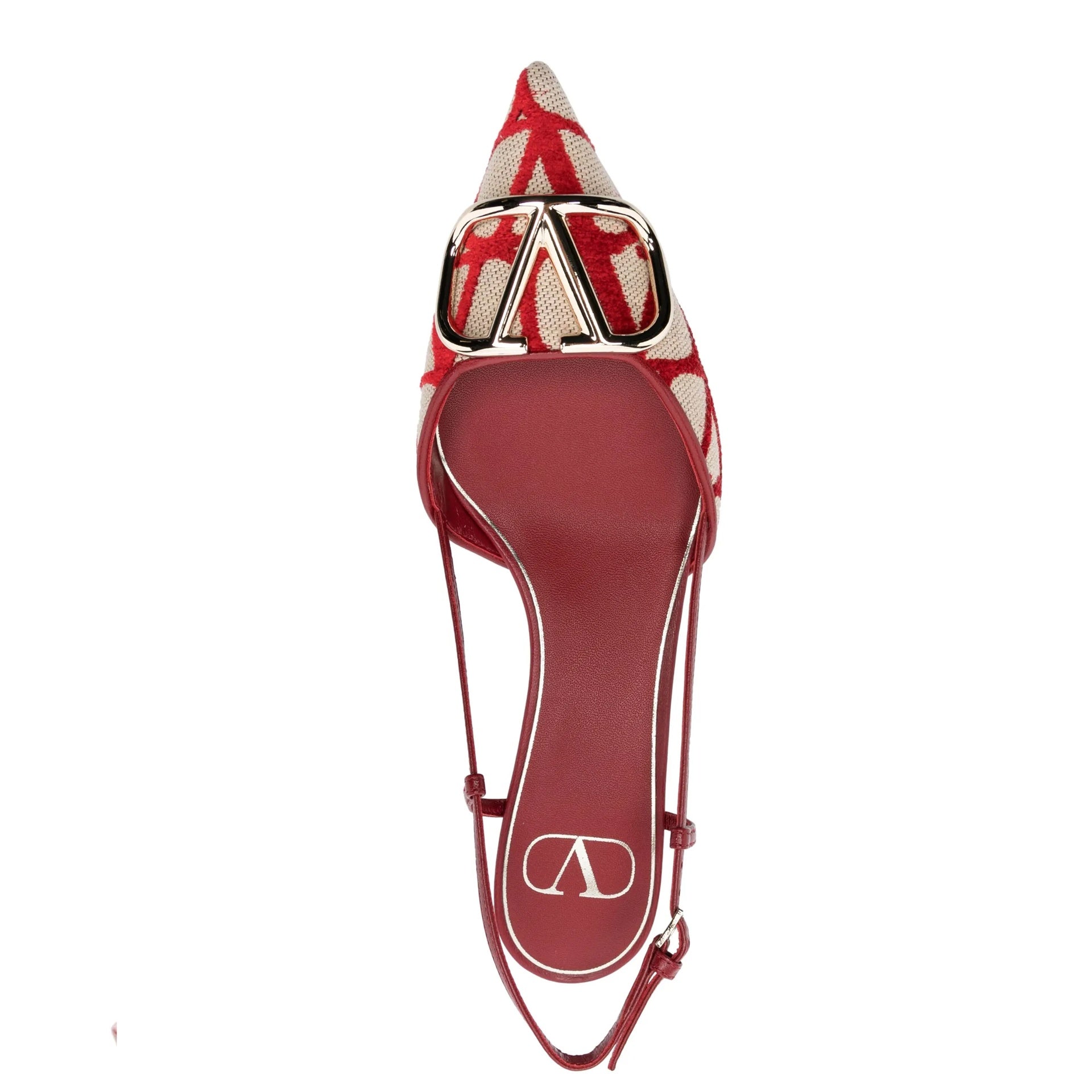Garavani Toile Iconographe Pumps Red Leather
