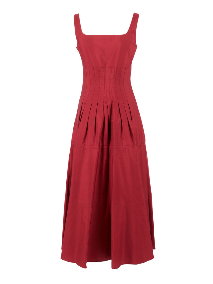 DRESS Red Cotton Midi