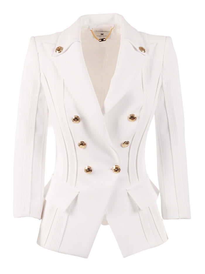 JACKET White Polyester Elastane