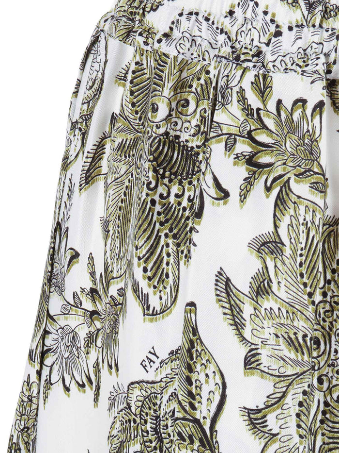 LONG SKIRT WITH ELASTIC WAIST White Cotton