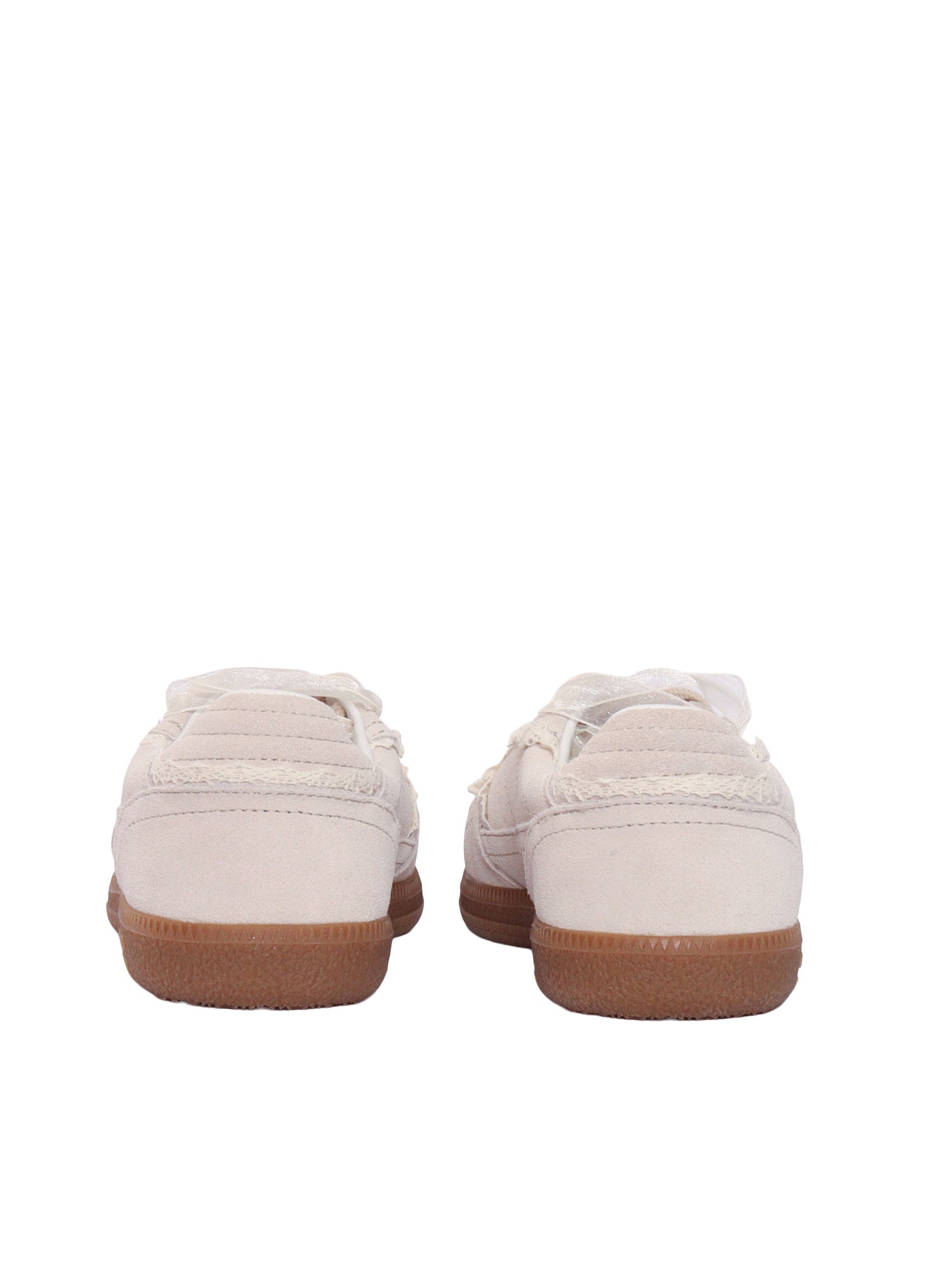 Tb.490 Crochet Cream Leather Sneakers Altezza tacco 2 cm Panna