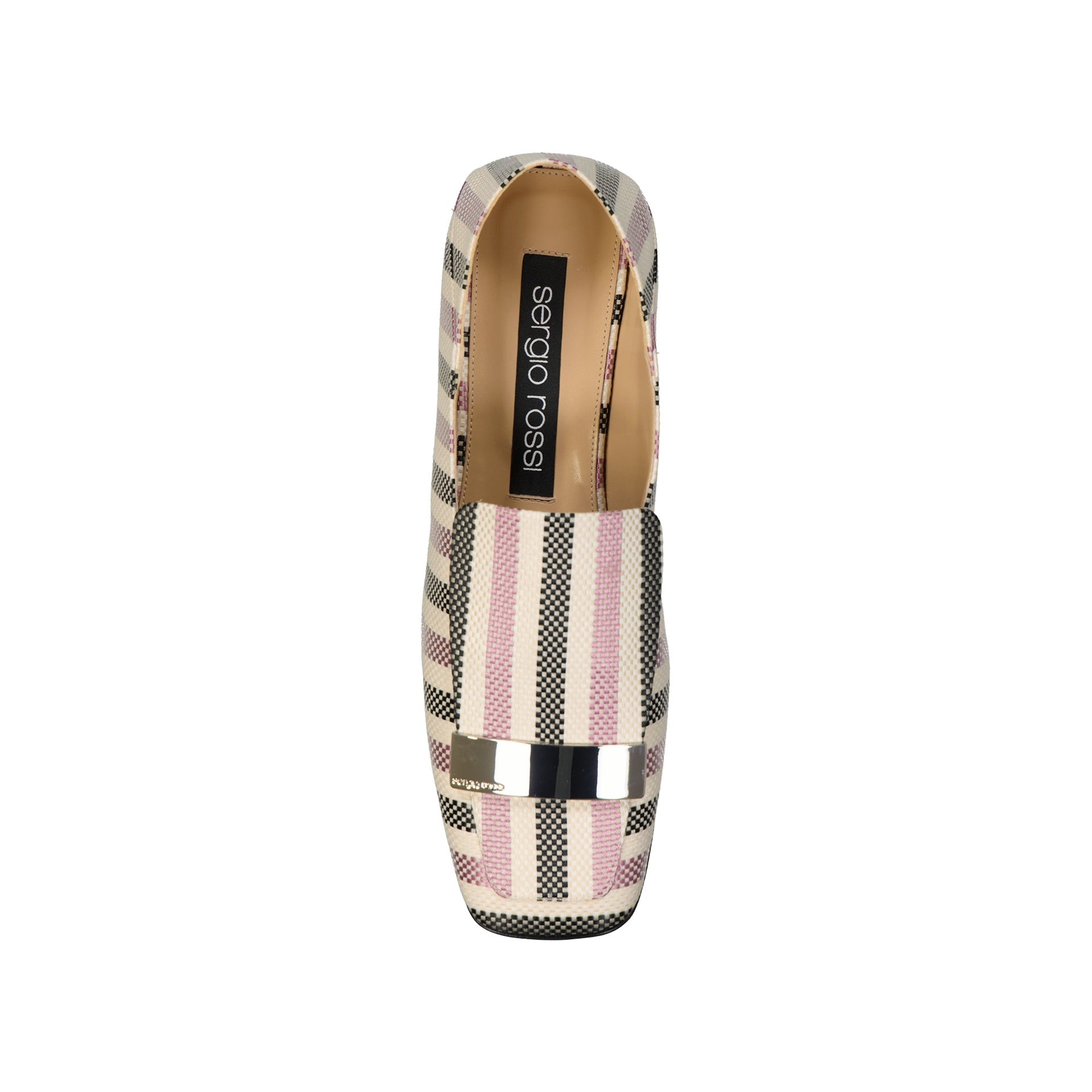 Sergio Rossi Jacquard Loafers White Fabric