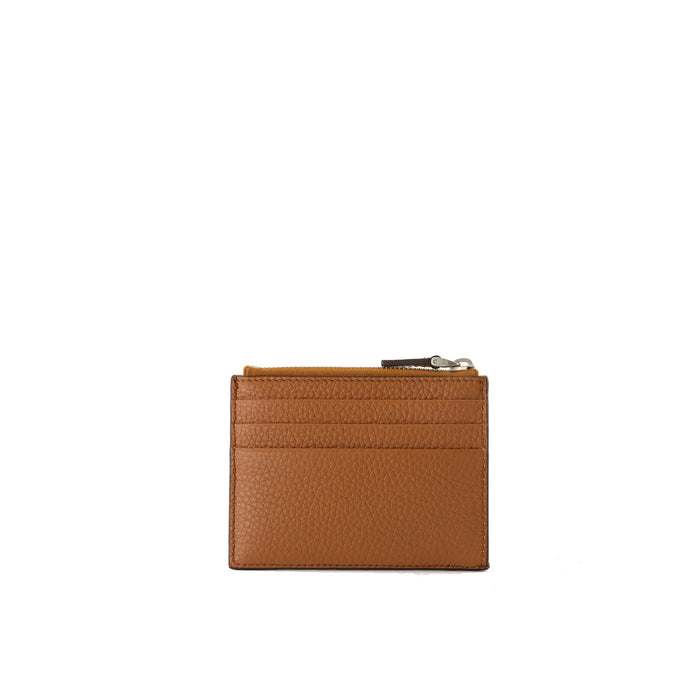 Garavani Leather Card Holder Brown Calf