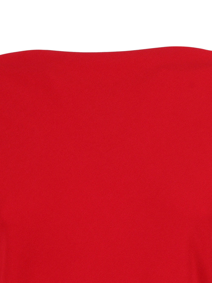 Dress Red Viscose Acetate Elastane Midi