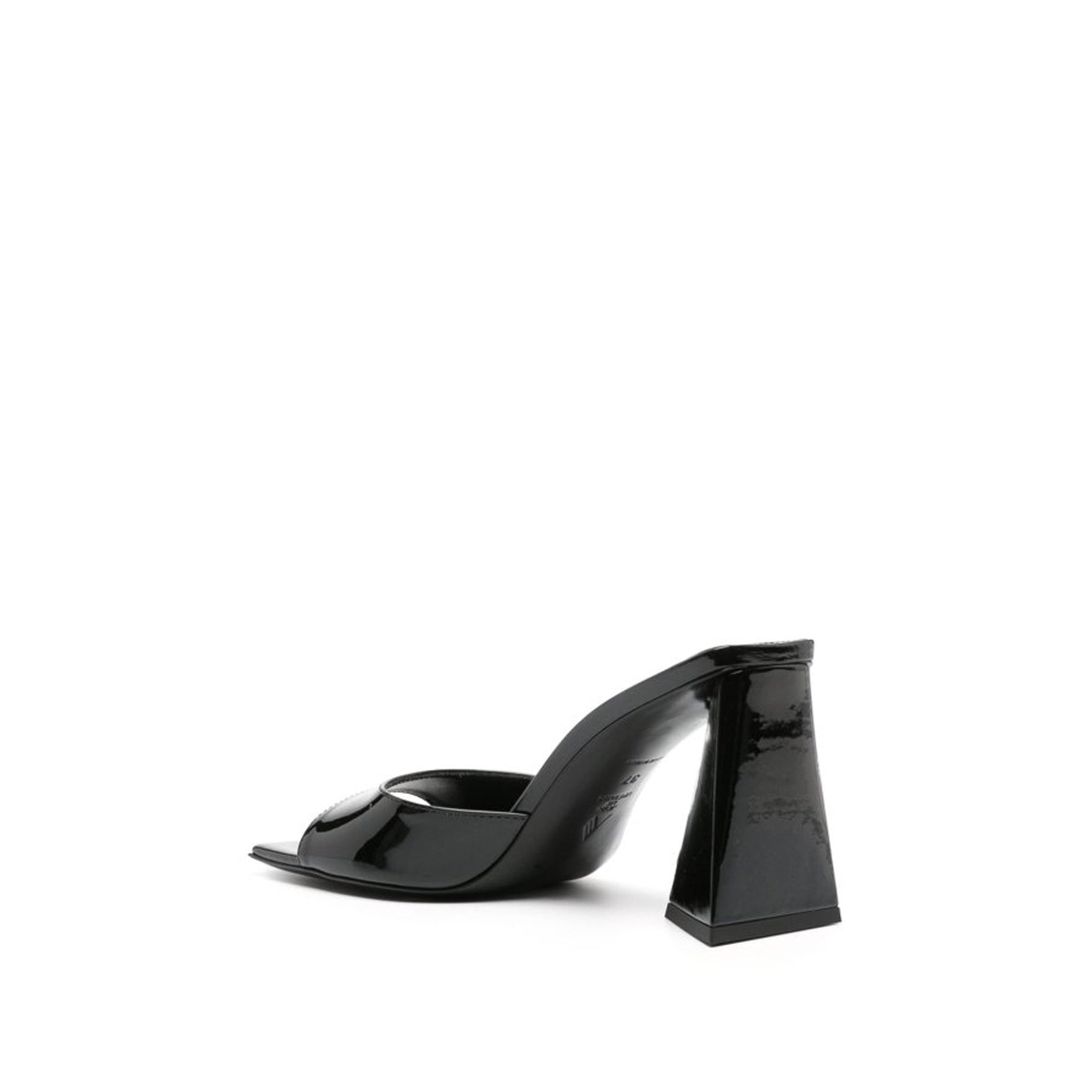 The Attico Mini Devon 85 Leather Sandals Black Calf