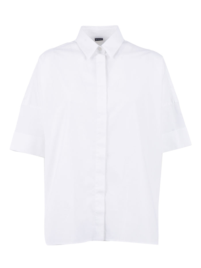 3-4 SLEEVE SHIRT White Cotton Elastane