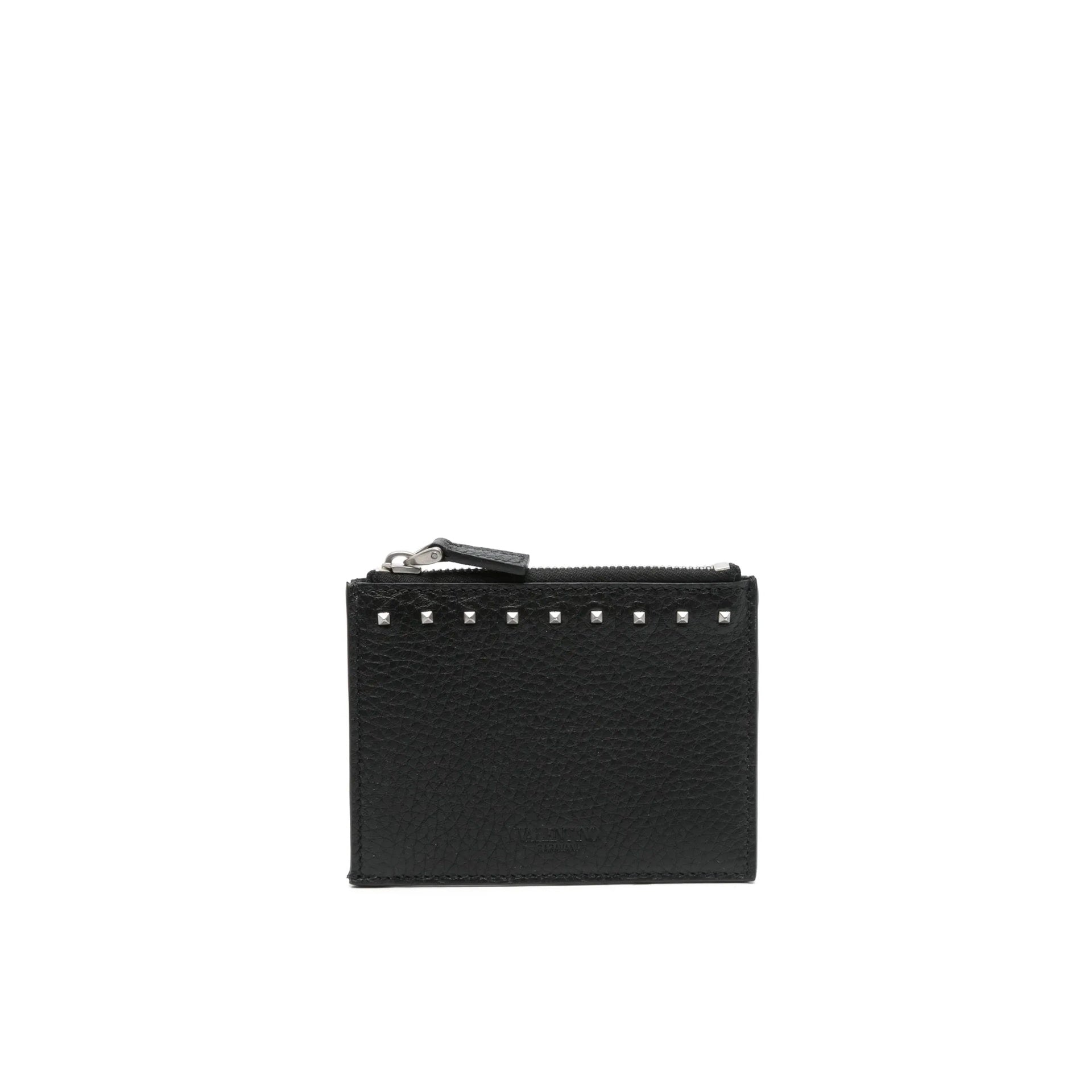 Garavani Leather Card Holder Black Calf