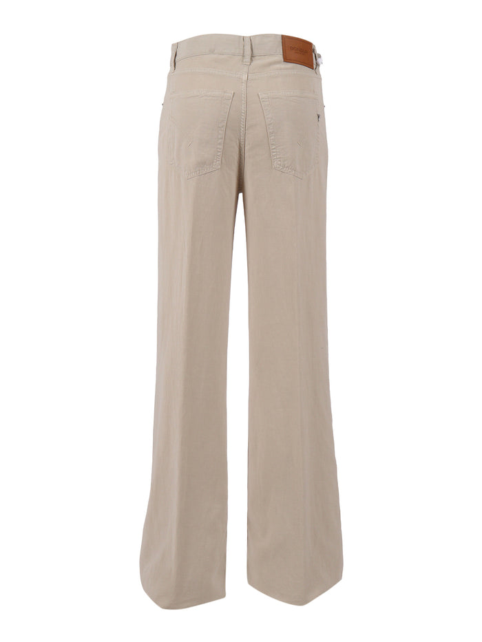 AMBER PANTS Beige Lyocel Linen Cotton Jean