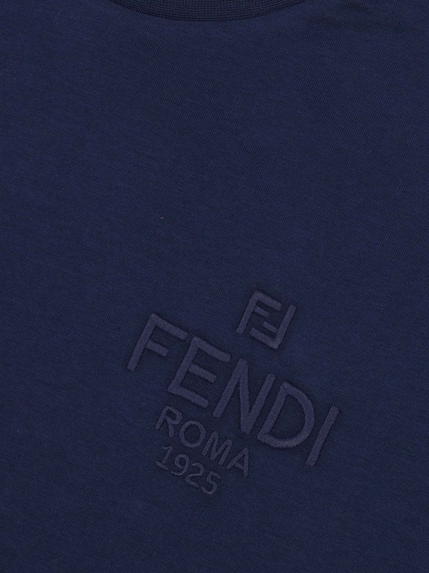 JERSEY T-SHIRT Blue Cotton Embroidery Polyester Short Sleeves