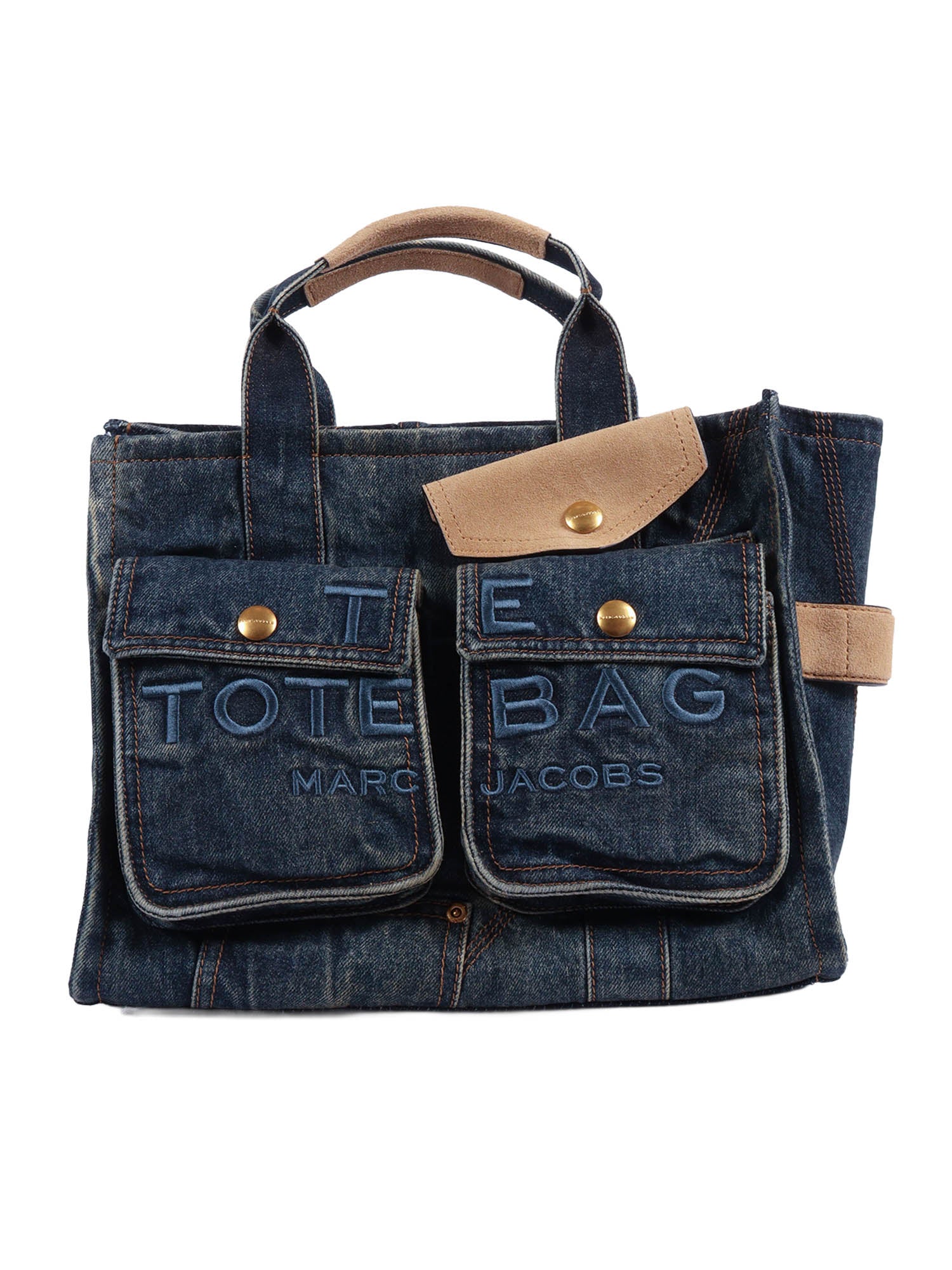 The Medium Tote Blue Cotton Polyester Handbag