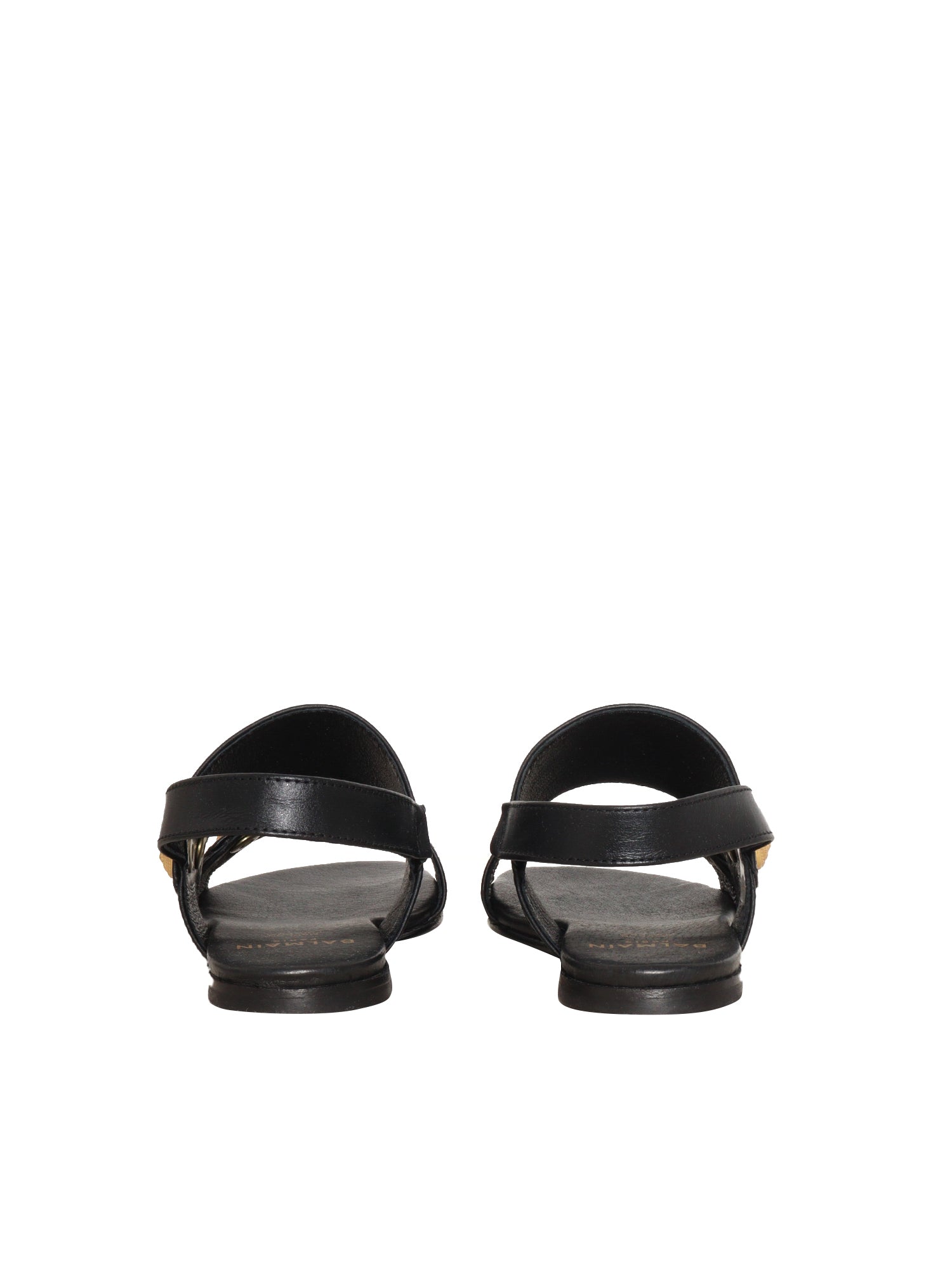 SANDALS Black Leather