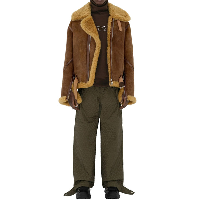 Quilted Pleated Pants Green Polyamide