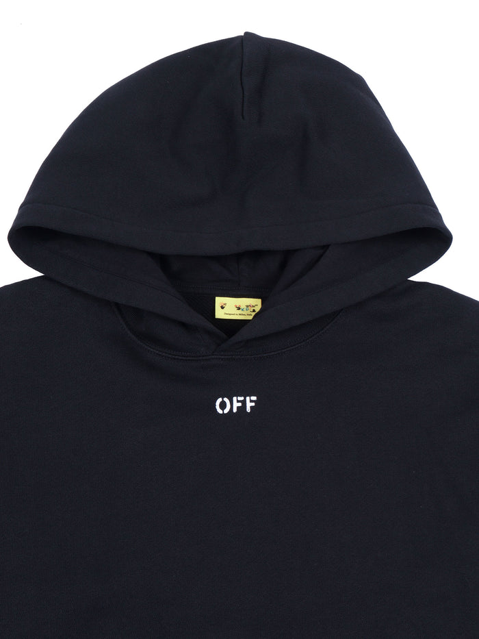 DIAG PAINT HOODIE Black Cotton Sweatshirt