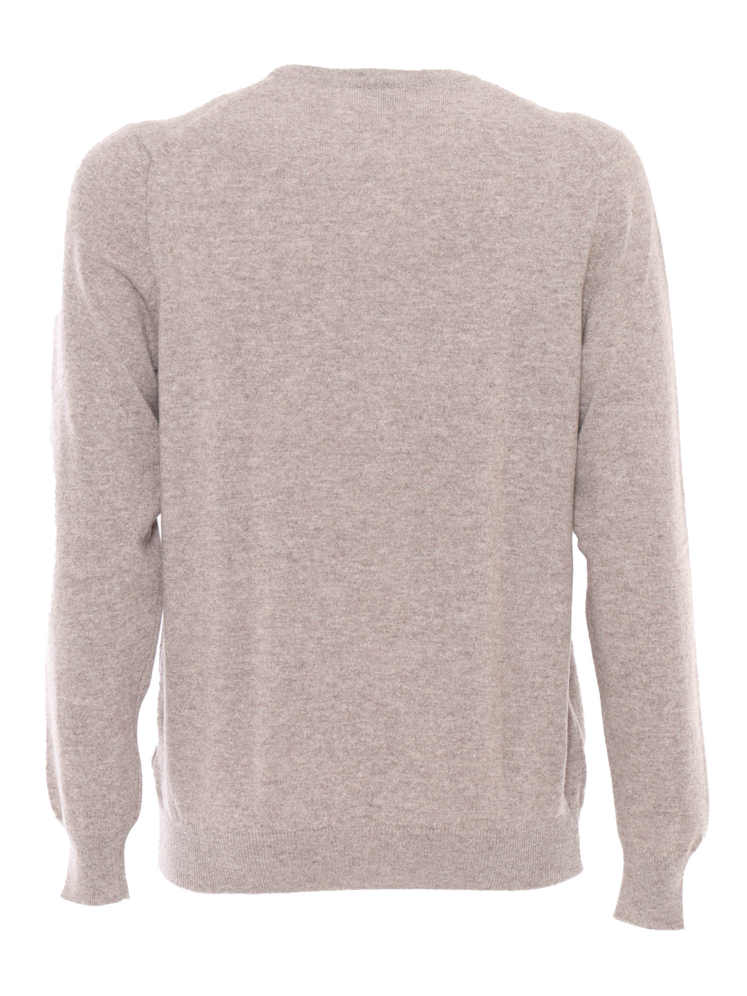 Crew-Neck L-S Knitted Sweater Man Beige Cashmere Crewneck