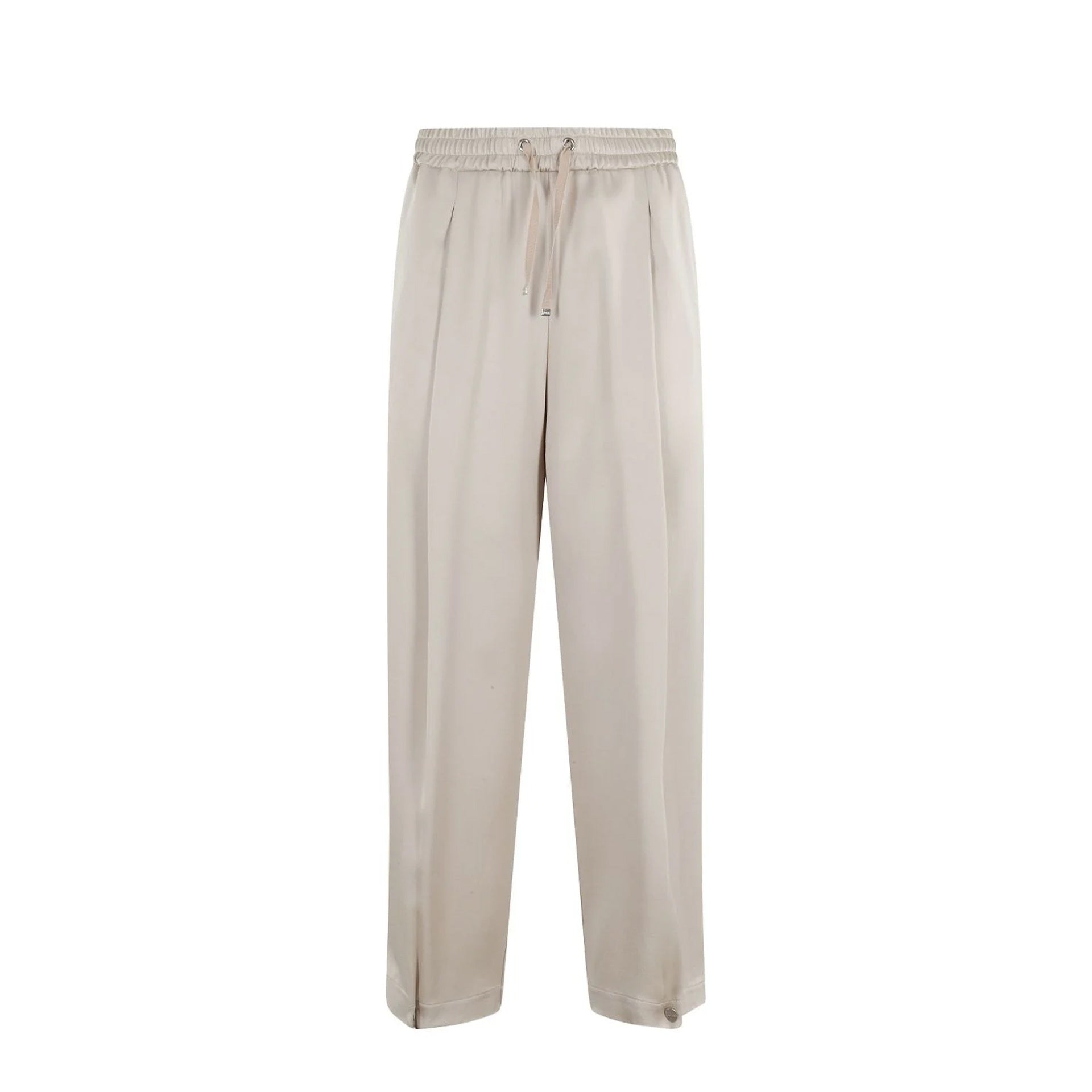 Herno Pleated Drawstring Pants Beige Acetate Viscose