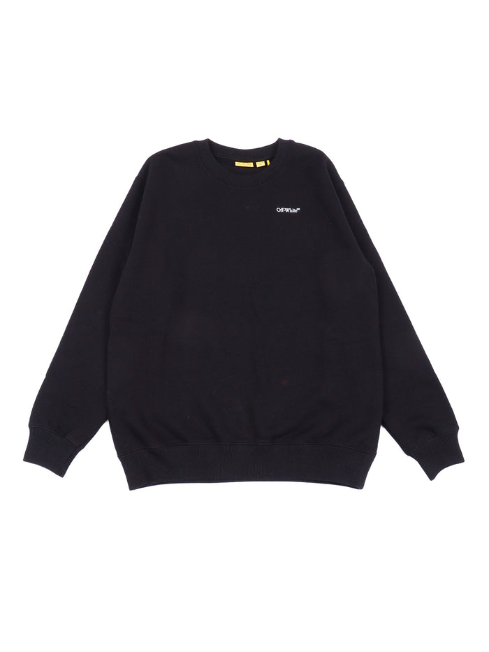 SCRIBBLE DIAG CREWNECK Black Cotton Sweatshirt
