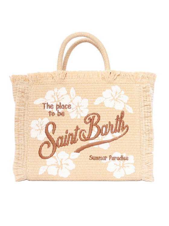Colette Straw N-Hibiscus 1110 Emb Beige Handbag