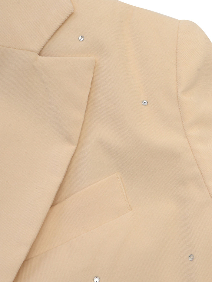 Suit Jacket Beige Cotton Elastane Lining